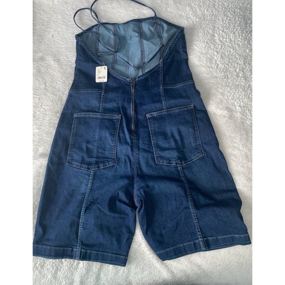 Free People We The Free Top Notch Denim One Piece Romper - Picture 5 of 8